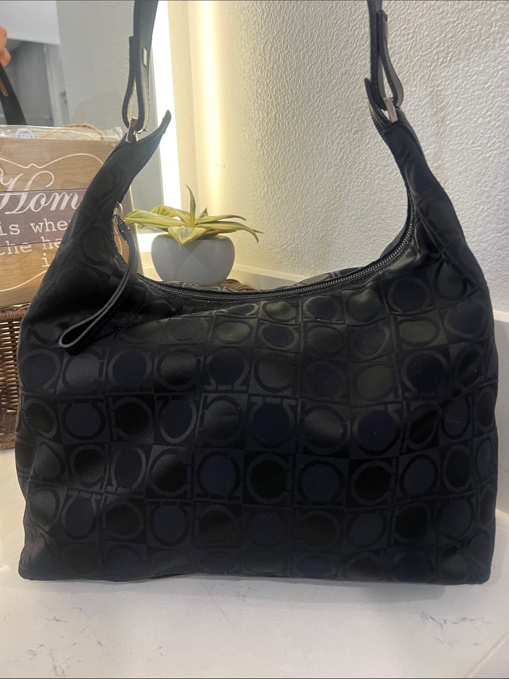 Salvatore Ferragamo Ganicini canvas & leather tote bag